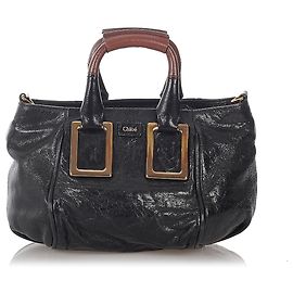 Chloé Bolsa de couro Chloe Black Ethel Preto