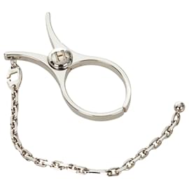 Hermès-Hermes Silver Filou Glove Holder-Silvery