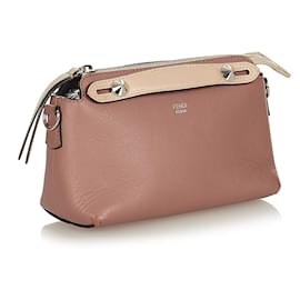 Fendi-Sacoche en cuir marron Fendi By The Way-Marron,Beige