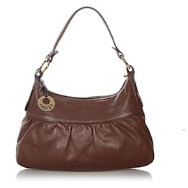 Fendi-Fendi Brown Chef Leather Shoulder Bag-Brown