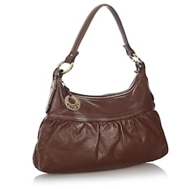 Fendi-Fendi Brown Chef Leather Shoulder Bag-Brown
