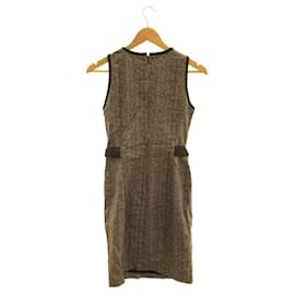 Michael Kors-[Used] MICHAEL KORS Sleeveless dress / 0 / cotton / BRW / herringbone-Brown