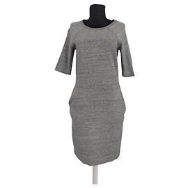 Vestido Ganni gris de algodón Gris
