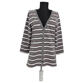 Cardigã Bogner de algodão cinza XL Cinza
