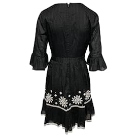 Kate Spade-Kate Spade Embroidered Dress in Black Rayon-Black