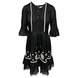 Kate Spade-Kate Spade – Besticktes Kleid aus schwarzem Rayon-Schwarz