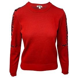 Jersey Kenzo con estampado de leopardo en algodón rojo Roja