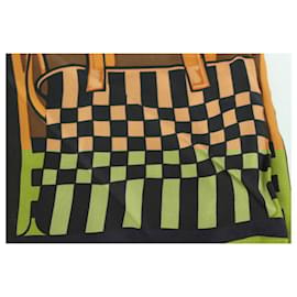 Fendi-Brown x Black x Gold Silk Scarf-Other