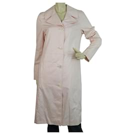 Burberry-Burberry London Pink Cotton White Lining Single Brusted Trench Jacket Coat-Pink