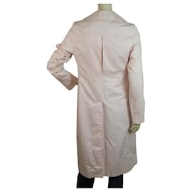Burberry-Burberry London Pink Cotton White Lining Single Brusted Trench Jacket Coat-Pink