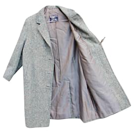 Burberry-vintage Burberry Paris women's coat 60's size 40-Grey,Light blue