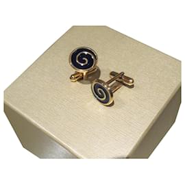Autre Marque-Matinique gold-coloured cufflinks-Gold hardware