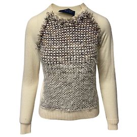 Moletom Lanvin Fuzzy em Creme Viscose Branco Cru