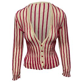 Jacquemus Le Gilet Manosque Stripe Cardigan em algodão rosa Rosa