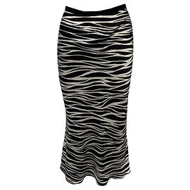 Anine Bing Annie Bing Bar Zebra Midirock aus weißer Seide Andere