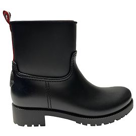 Botas de tornozelo Moncler Ginette com logotipo em borracha preta Preto