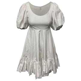 Alexander Mcqueen-Alexander McQueen Tiered Poplin Dress In White Cotton-White