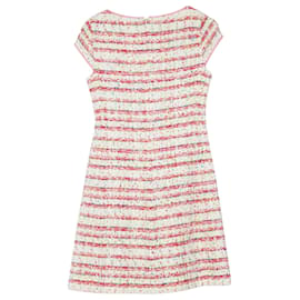 Moschino-Boutique Moschinio Striped Tweed Dress In Pink Cotton-Pink