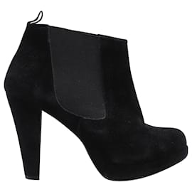 Ganni-Ganni Fiona Chelsea Ankle Boots in Black Suede-Black