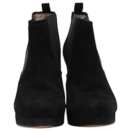 Ganni-Ganni Fiona Chelsea Ankle Boots aus schwarzem Wildleder-Schwarz