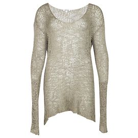 Helmut Lang Strickpullover aus Baumwolle in Grau Beige
