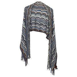 Bufanda con flecos de punto de ganchillo Missoni en lana multicolor Otro