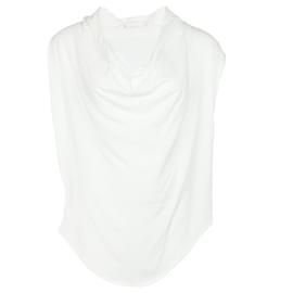 Camisa drapeada Helmut Lang com decote em algodão branco modal Branco