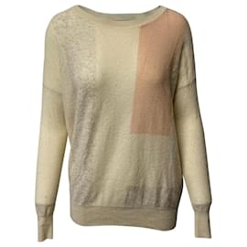 Vince-Vince Colorbock Sweater in Beige Cashmere-Other,Python print