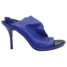 Balenciaga-Balenciaga Glove Slingback Heels in Blue Leather-Blue