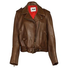 Autre Marque Acne Studios Mape Biker Jacket in Brown Lambskin Leather Brown