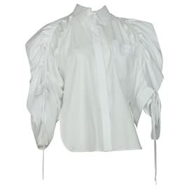 Autre Marque-Antonio Berardi Oversized-Hemd mit Rüschen und Rüschen aus weißer Baumwolle-Weiß