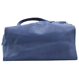 Jil Sander-Jil Sander Weekend Travel Bag in Blue Leather-Blue