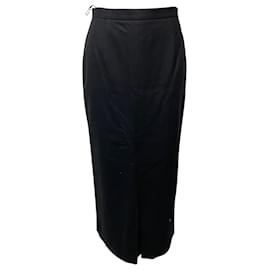Miu Miu-Miu Miu High Rise Maxi Skirt in Black Wool-Black