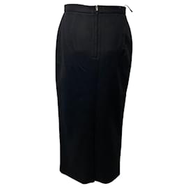 Miu Miu-Falda larga de tiro alto de Miu Miu en lana negra-Negro