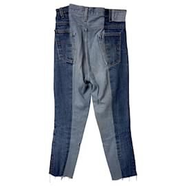 Autre Marque-E.l.V. Kontrastierende Jeans mit geradem Bein aus blauem Denim-Blau