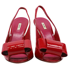 Miu Miu-Miu Miu Vernice Slingback-Heels aus rotem Leder-Rot