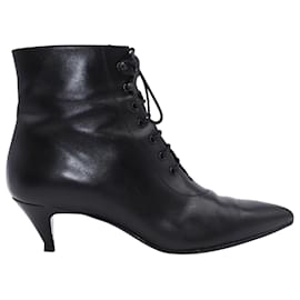 Saint Laurent-Zapatos Saint Laurent Charlotte en cuero negro-Negro