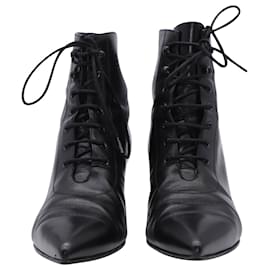 Saint Laurent-Chaussures Saint Laurent Charlotte en Cuir Noir-Noir
