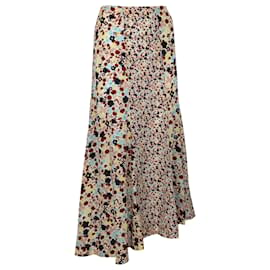 Theory-Theory Asymmetric Floral Maxi Skirt in Multicolor Silk-Multiple colors