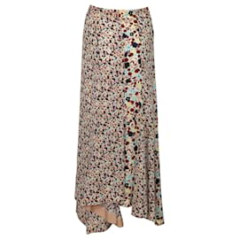 Theory-Theory Asymmetric Floral Maxi Skirt in Multicolor Silk-Multiple colors