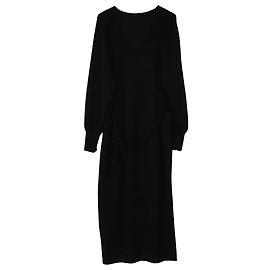 Vince Strickpulloverkleid aus schwarzem Woll-Kaschmir Grau