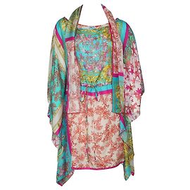 Blumarine Beach Kaftan em seda multicolor Multicor