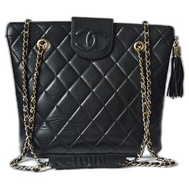 Chanel bolsa de compras Negro