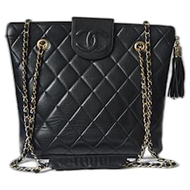 Chanel-bolsa de compras-Negro