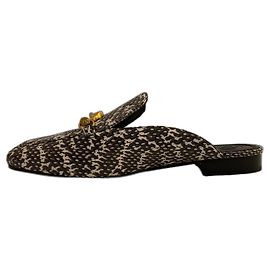 Tory Burch Mules en cuir de serpent Multicolore