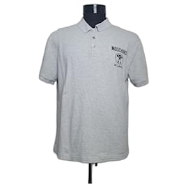 Polo Moschino de algodón gris Gris
