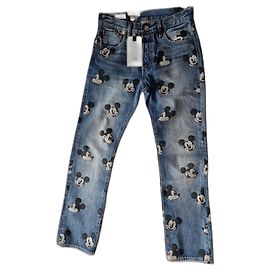 Levi's Jeans x Mickey Mouse 501 Édition Limitée Originale Bleu