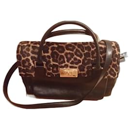 Borsa Michael Kors Leopardata in Pelle Marrone Multicolore