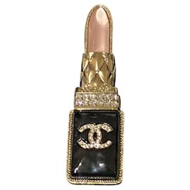 Chanel-Broche de Chanel-Negro,Gold hardware