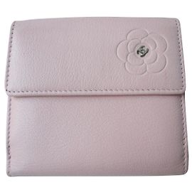 CHANEL Portefeuille veau grainé rose Camélia BE Rose